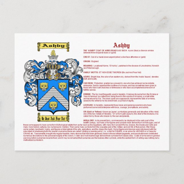 Postal Ashby (significado) (Anverso)