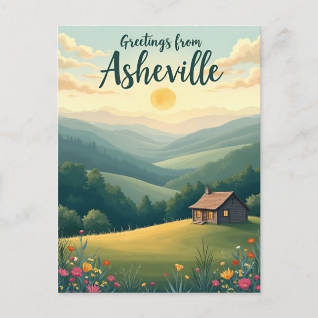Postal Asheville Blue Ridge Mountains vintage Postcard (Anverso)