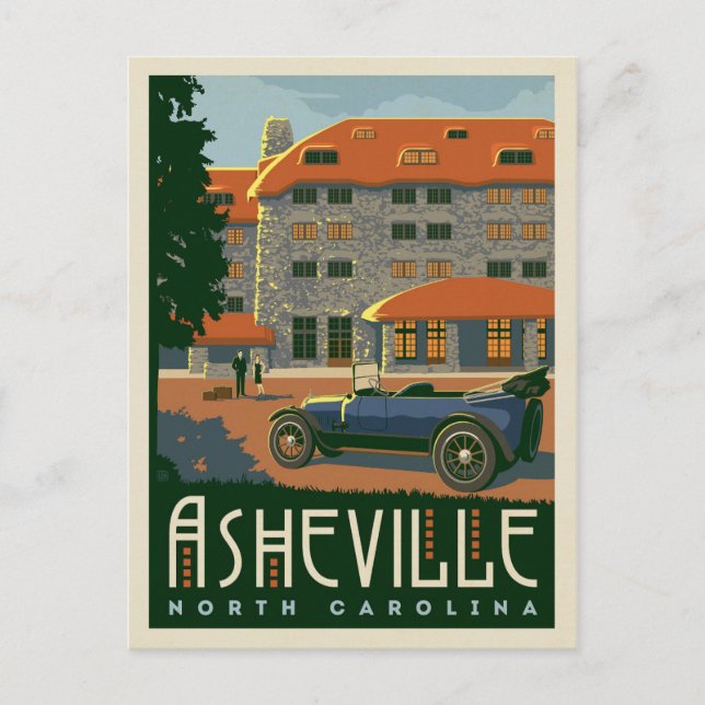 Postal Asheville, Carolina del Norte (Anverso)