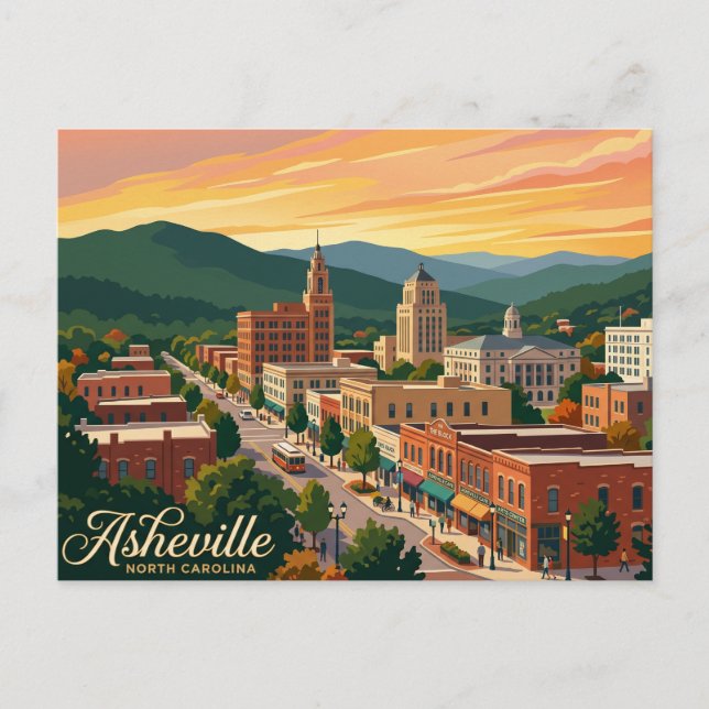 Postal Asheville EE. UU. (Anverso)