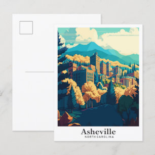 Postal Asheville North Carolina Viaje de arte