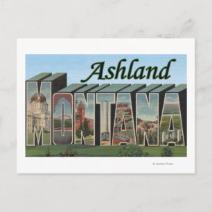 Postal Ashland, Montana - Escenas de letras grandes