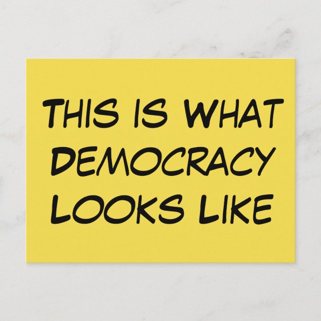 Postal "Así es como se ve la democracia" Mensaje político (Anverso)