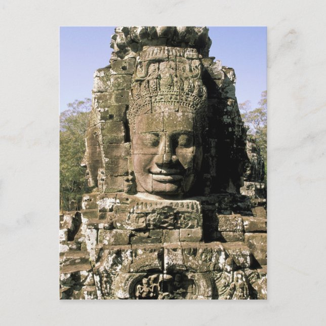 Postal Asia, Camboya, Siem Reap. Angkor Thom, cabezas de (Anverso)