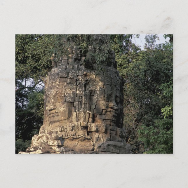 Postal Asia, Camboya, Siem Reap. Enormes esculturas de pi (Anverso)