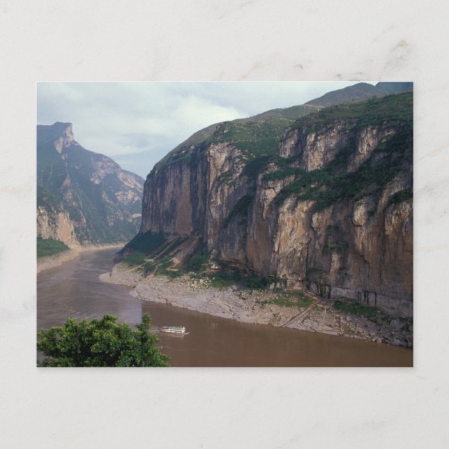Postal Asia, China, río Yangtze, tres gargantas. (Anverso)