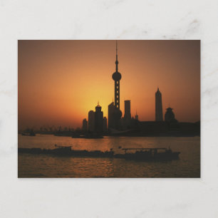 Postal ASIA, China, Shanghai Vista de la torre de televis