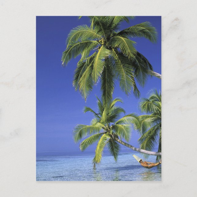 Postal Asia, Islas Maldivas. Hombre en hamaca en (Anverso)