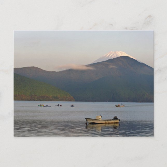 Postal Asia, Japón, Hakone. Temprano por la mañana vistas (Anverso)
