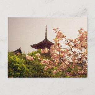 Postal Asia, Japón, Kyoto, templo Kiyomizu en primavera