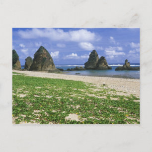 Postal Asia, Japón, Okinawa, costa de Yambaru, mar