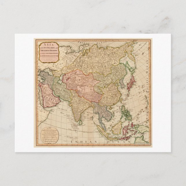 Postal Asia: Mapa panorámicoAsia (Anverso)