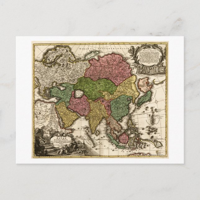 Postal Asia: Mapa panorámicoAsia 5 (Anverso)