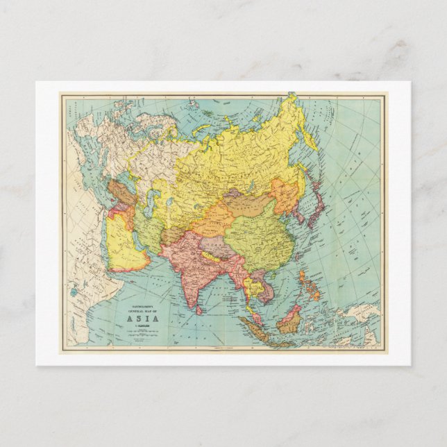 Postal Asia: Mapa panorámicoAsia 9 (Anverso)