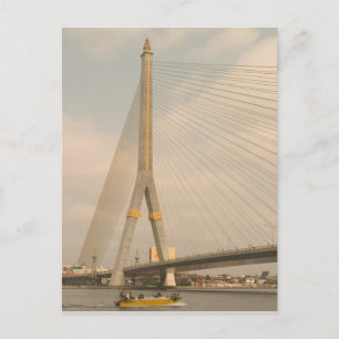 Postal Asia, Tailandia, Bangkok, puente sobre Chao