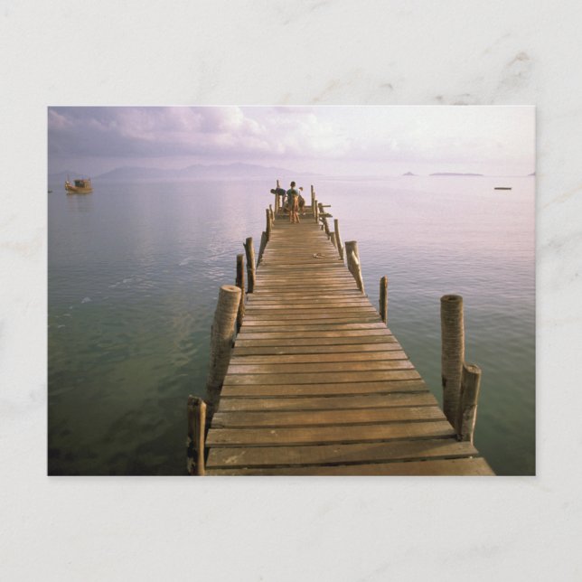 Postal Asia, Tailandia, isla de Ko Samui. Muelle. (Anverso)
