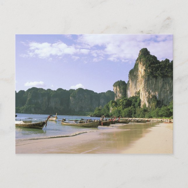 Postal Asia, Tailandia, Krabi. Playa West Railay, larga (Anverso)