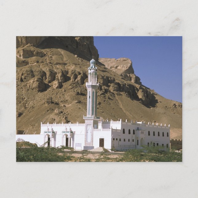 Postal Asia, Yemen, Tarim. Mezquita blanca. (Anverso)