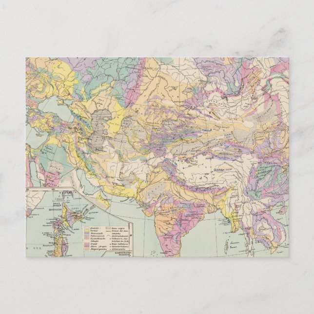 Postal Asien u Europa - Atlas Map of Asia and Europe (Anverso)