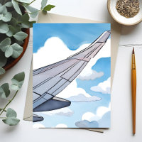 Asiento de Ventana | Ala de Avión Cielo Acuarela V