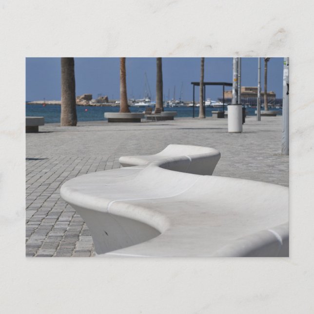 Postal Asiento del paseo marítimo de Pafos, Chipre (Anverso)