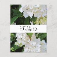Asientos de mesa con Hortensias Blancas