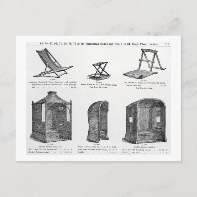 Postal Asientos y arbores de Oetzmann & Co. catalogu (Anverso)