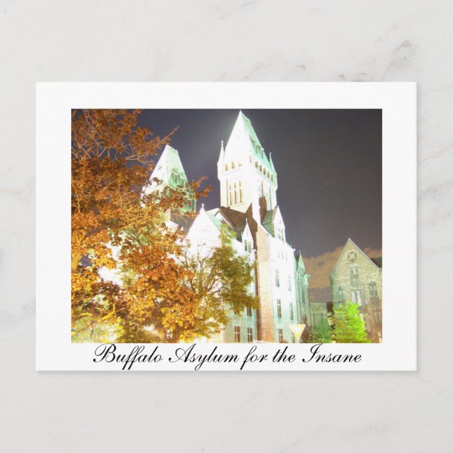Postal Asilo de búfalo para los locos (Anverso)