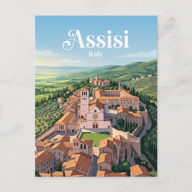 Postal Asís, Italia (Anverso)