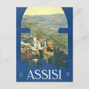 Postal Asís Italia Arte de Viaje Antiguo Basílica Frances