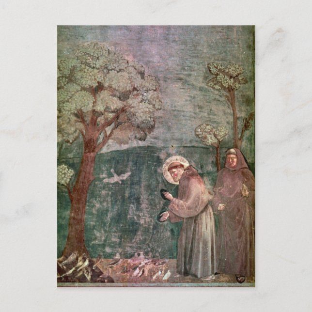 Postal Asís, San Francisco y las aves (Anverso)