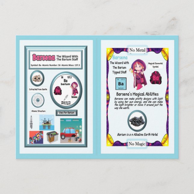 Postal Asistente de Barsena - Elemento Barium (Anverso)