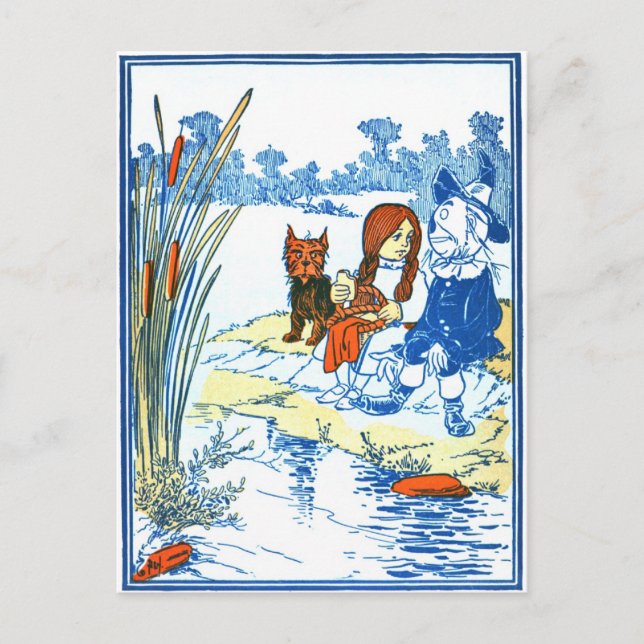 Postal Asistente de cosecha de Ilustracion de Oz - Pond (Anverso)