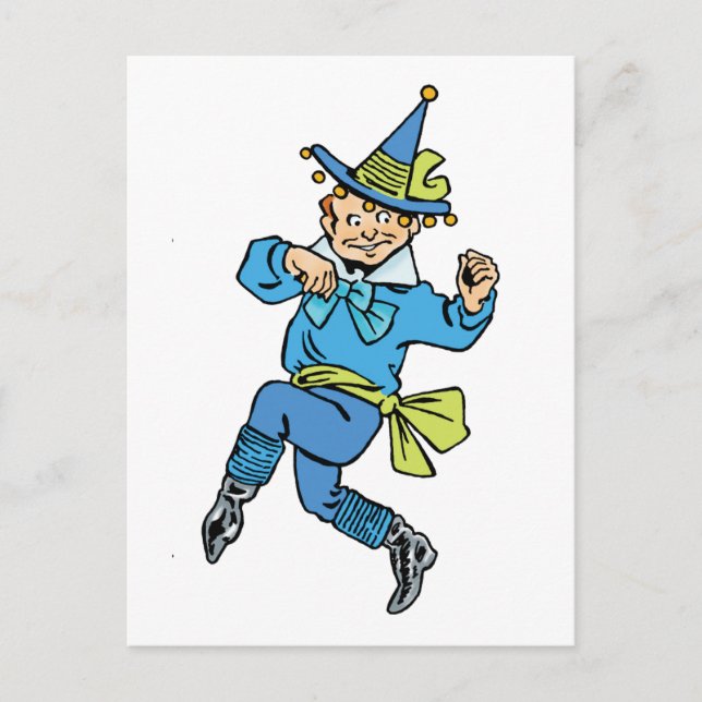 Postal Asistente de cosecha de Oz, Cute Dancing Boy Munch (Anverso)