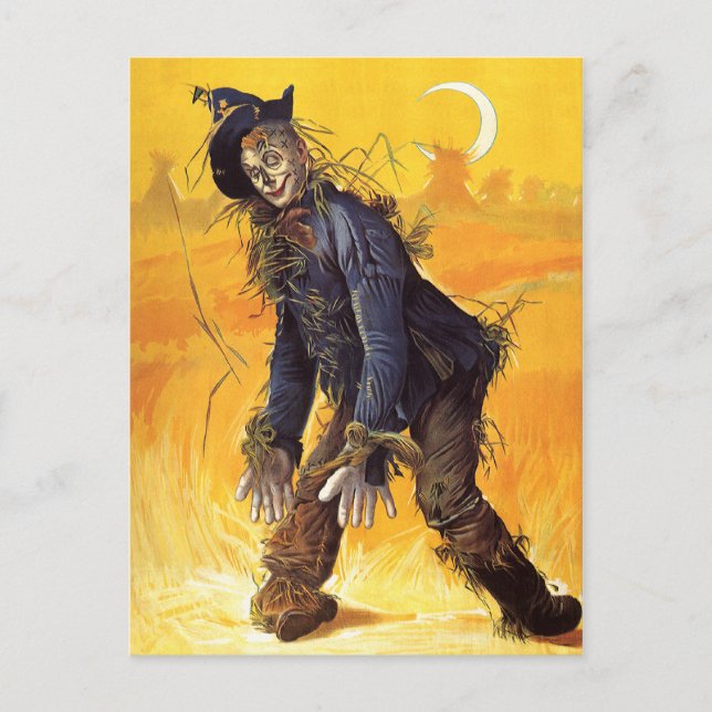 Postal Asistente de cosecha de Oz Scarecrow (Anverso)