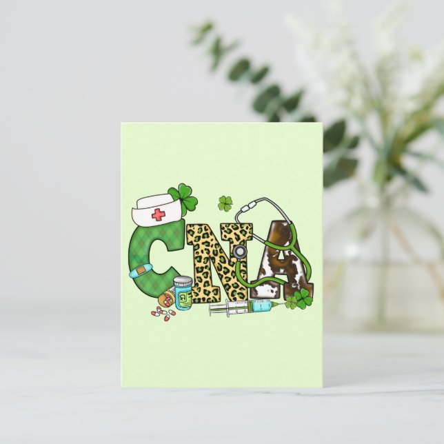 Postal Asistente de Enfermería certificado St. Patrick (Anverso de pie)