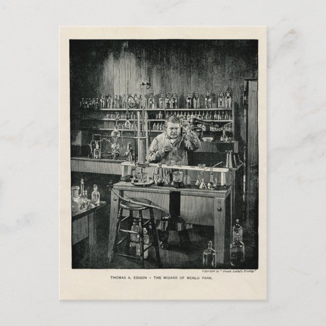 Postal Asistente de Thomas Edison para Menlo Park (Anverso)