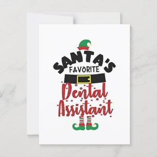 Postal Asistente Dental Favorito de Santa Navidad Santa