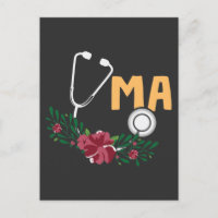 Asistente médico Stethoscope Watercolor Flower Nu