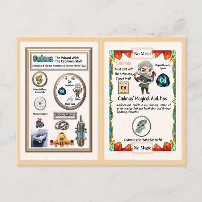 Postal Asistente para Cadmus - Elemento Cadmio (Anverso)