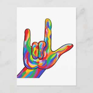 Postal ASL I Love You BOLD COLOR