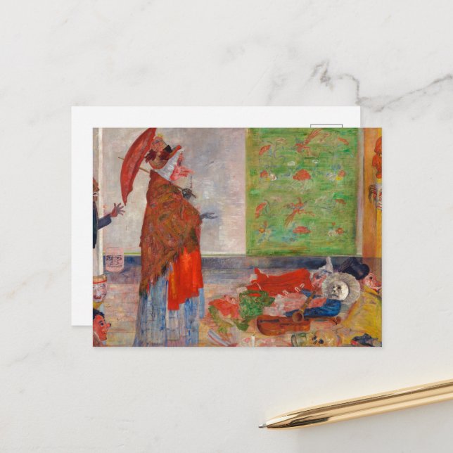 Postal Asombro de la Casa de Máscara por James Ensor (Anverso/Reverso In Situ)