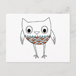 Postal Asombrosas criaturas de Naranja de búho azul negro