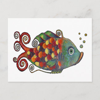 Postal Asombroso Arcoiris Whimish Fish Artsy Hippie Guay