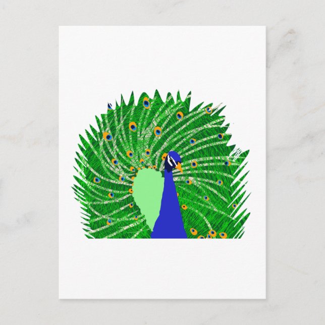 Postal Asombroso arte original de Peacock por Sophie age  (Anverso)