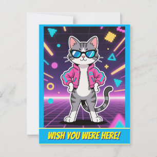 Postal Asombroso gato Guay Retro Gamer