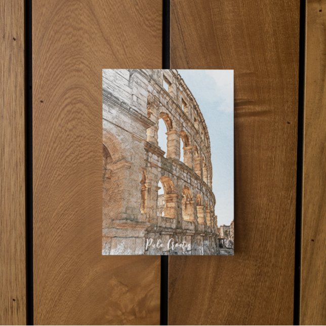 Postal Asombroso viaje a la ciudad de Pula Croatia (pula croatia adria coast travel postcard)