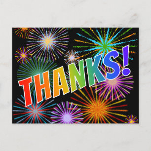 Postal Aspecto Arcoíris "¡GRACIAS!", Patrón Inspirado en