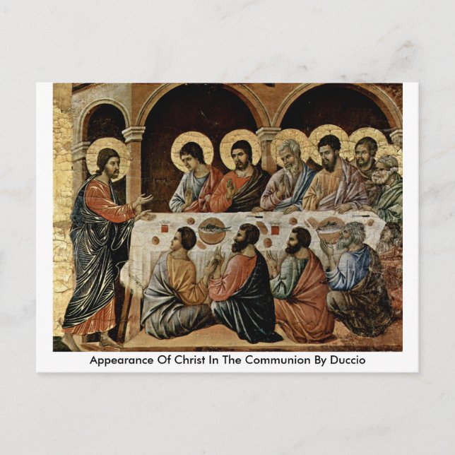 Postal Aspecto De Cristo En La Comunión Por Duccio (Anverso)