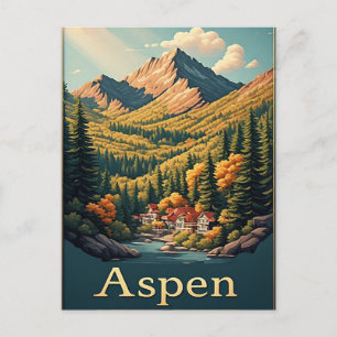 Postal Aspen Colorado Pueblo de Montaña Paisaje Alpino